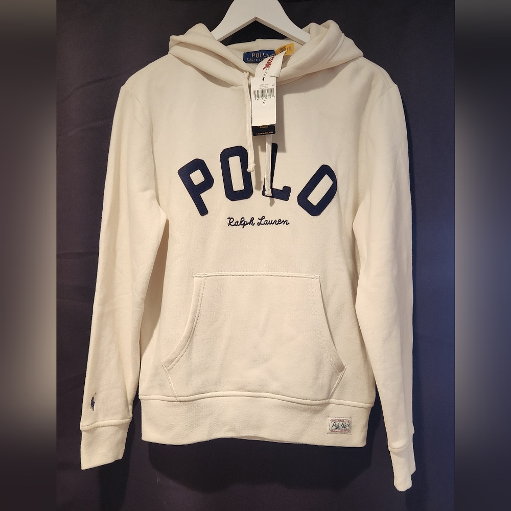 Polo by Ralph Lauren Cream Hoodie with Navy POLO Script